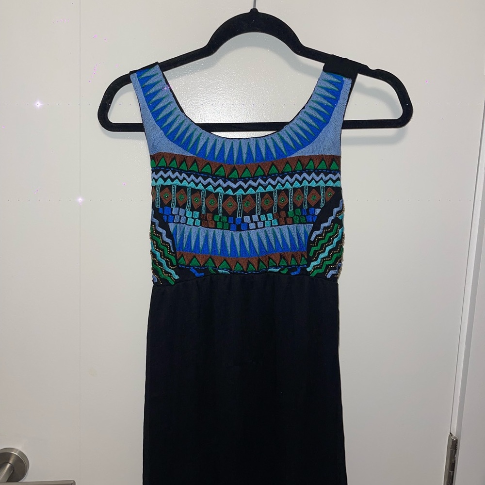 Long black dress with design